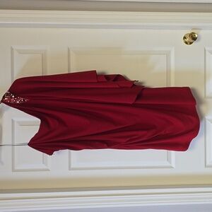 R&M Richards Red off shoulder cocktail dress